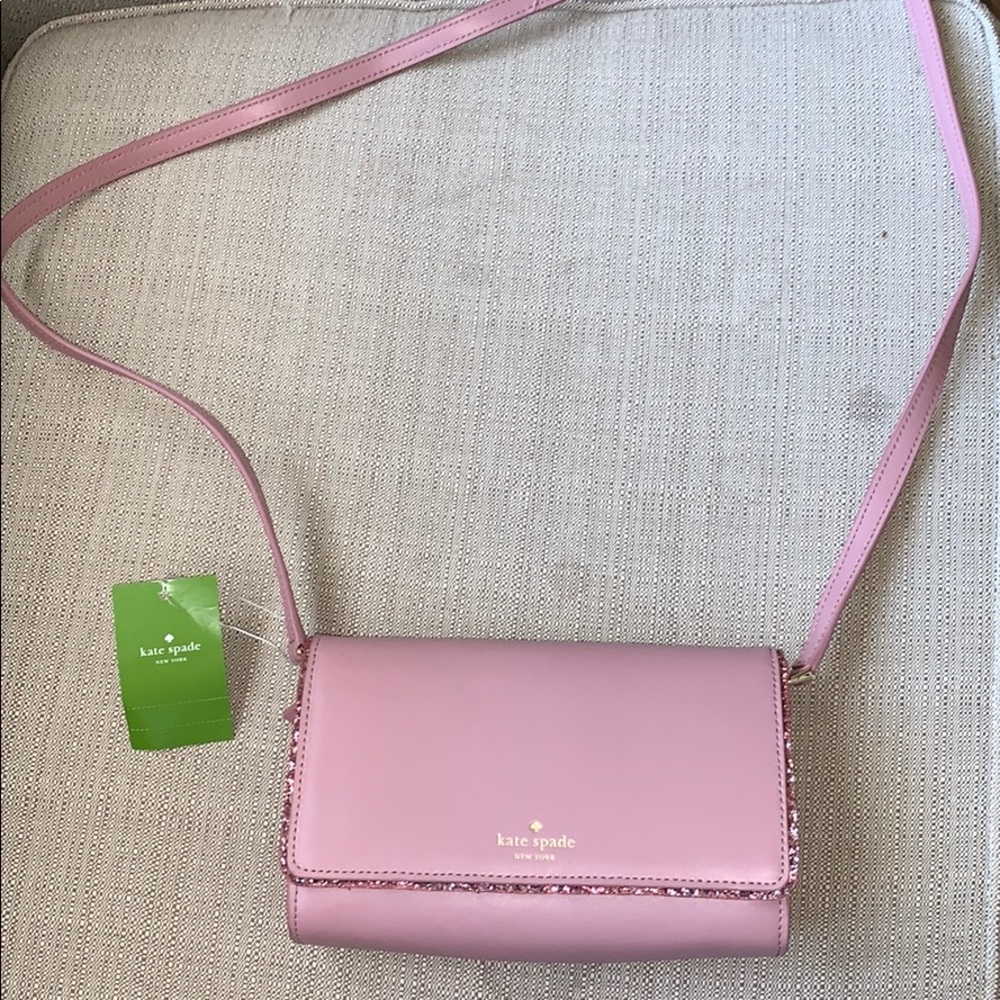 Pink glitter Kate spade purse